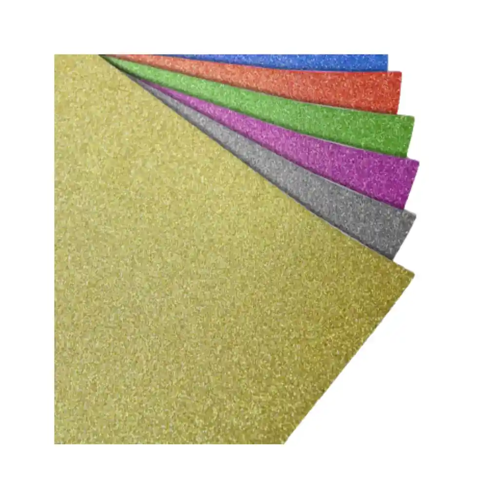 1/2 Pliego De Cartulina Mirellada Fucsia X5uds