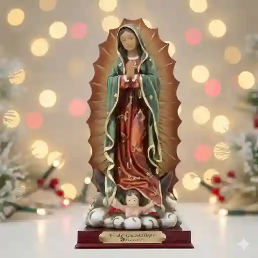 Figura Religiosa Virgen De Guadalupe 22cm Porcelana Italiana Firenzi
