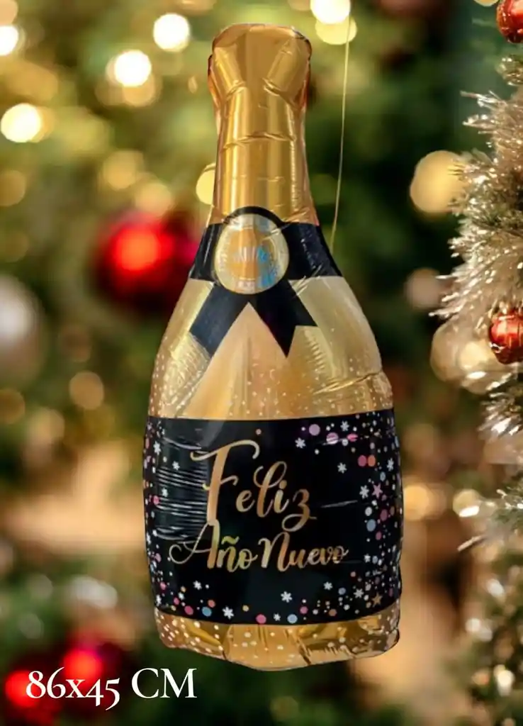 Globo Metalizado Grande “feliz Año Nuevo” 86x45 Cm