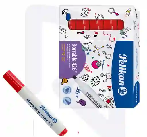 Marcadores Borrables Pelikan Color Rojo