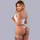 Conjunto Lenceria Corsét Julia Blanco Encaje Talla Única