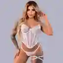 Conjunto Lenceria Corsét Julia Blanco Encaje Talla Única