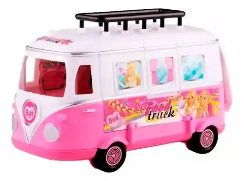 Bus Camper Clásico Viaje Carro Muñecas Food Truck Carro De Muñecas