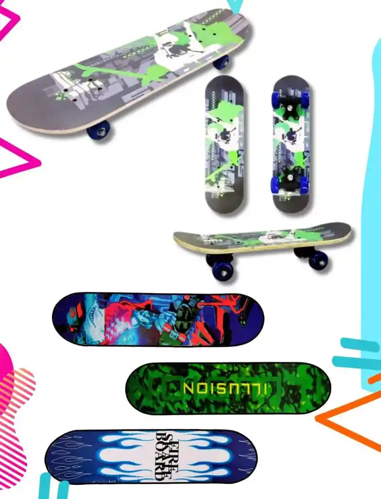 Patineta Skate Tabla Scooter Pequeña Diferentes Motivos