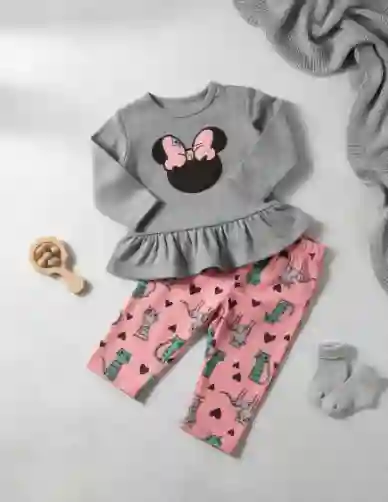 Conjunto De Tres Piezas Para Niñas De 6 Meses,