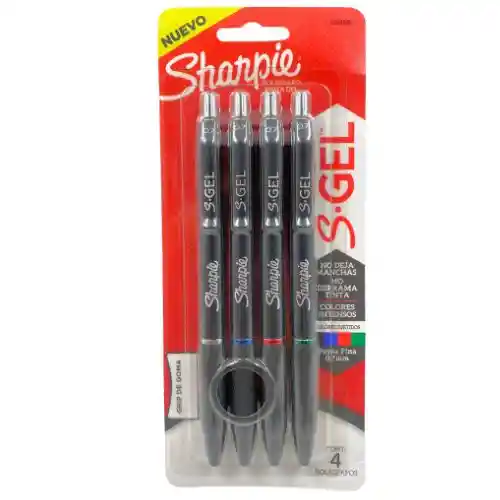 Sharpie S-gel Tinta Colores Básicos - Negro X4