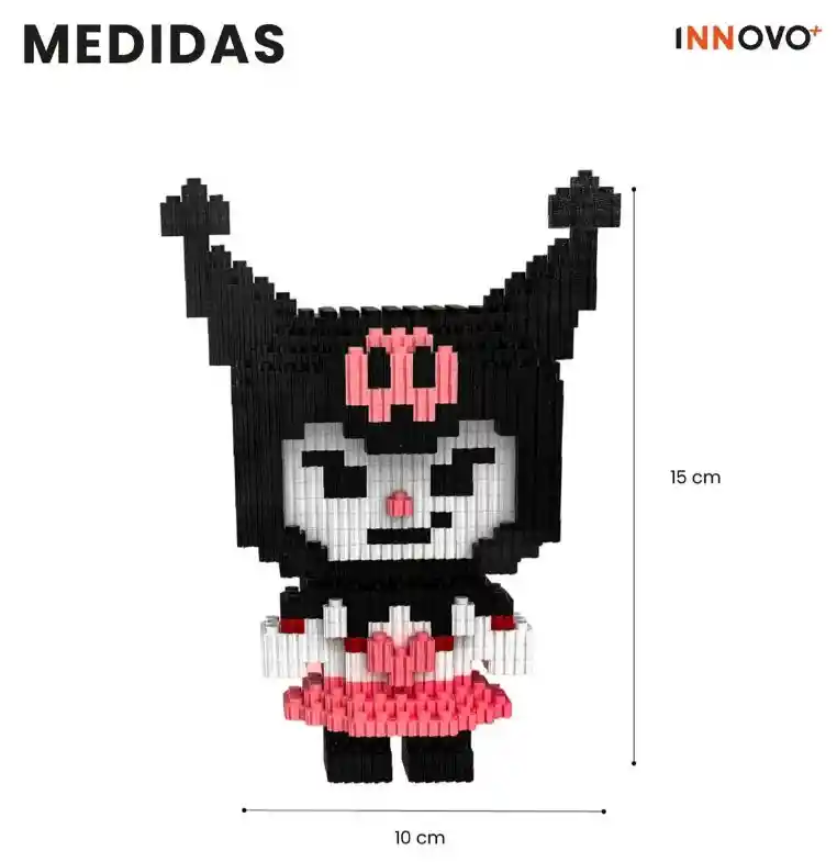 Muñeca Armable Bloques Kuromi Magic Blocks 1580 Piezas 1580