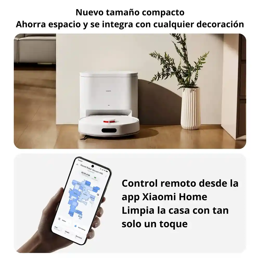Aspiradora Y Trapeadora Inteligente Xiaomi Robot Vacuum H40 Con Estación 10000pa 5200mah