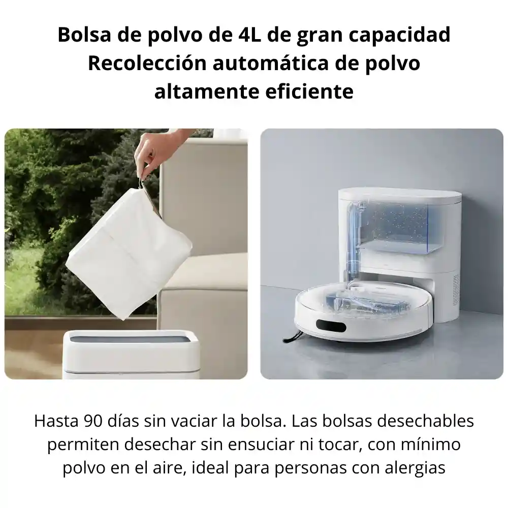 Aspiradora Y Trapeadora Inteligente Xiaomi Robot Vacuum H40 Con Estación 10000pa 5200mah
