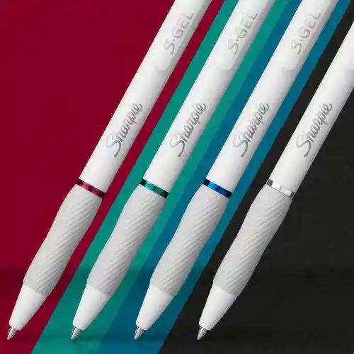 Sharpie S-gel X4 – Tinta En Colores Básicos, Cuerpo Blanco