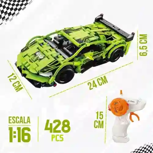 Carro Automóvil Deportivo Armable Lego Bloques A Control Remoto 408 Pcs