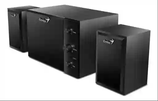 Parlantes Genius 2.1 300x Negros Con Subwoofer Y Sonido Potente Para Pc Y Laptop