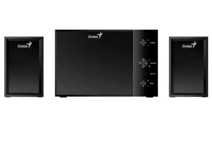 Parlantes Genius 2.1 300x Negros Con Subwoofer Y Sonido Potente Para Pc Y Laptop