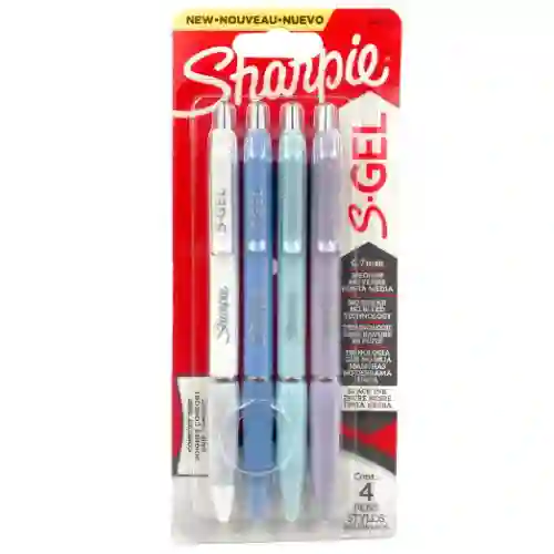 Sharpie S-gel X4 Tinta Negra – Cuerpos En Colores Pastel