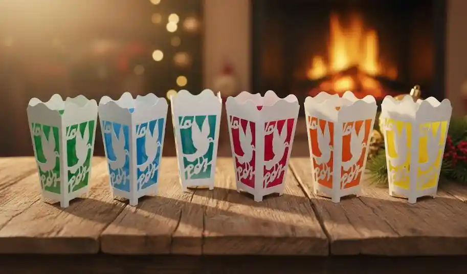 Farol Para Vela De Papel Y Carton Para Colgar Velas Navidad