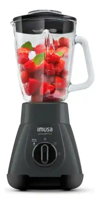 Licuadora Imusa Powermix Glass 2 Velocidades Gris