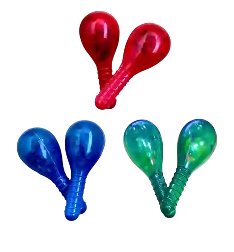 Navidad Maracas Luminosas Luz Led Fiesta Novena Sonajero 14cm