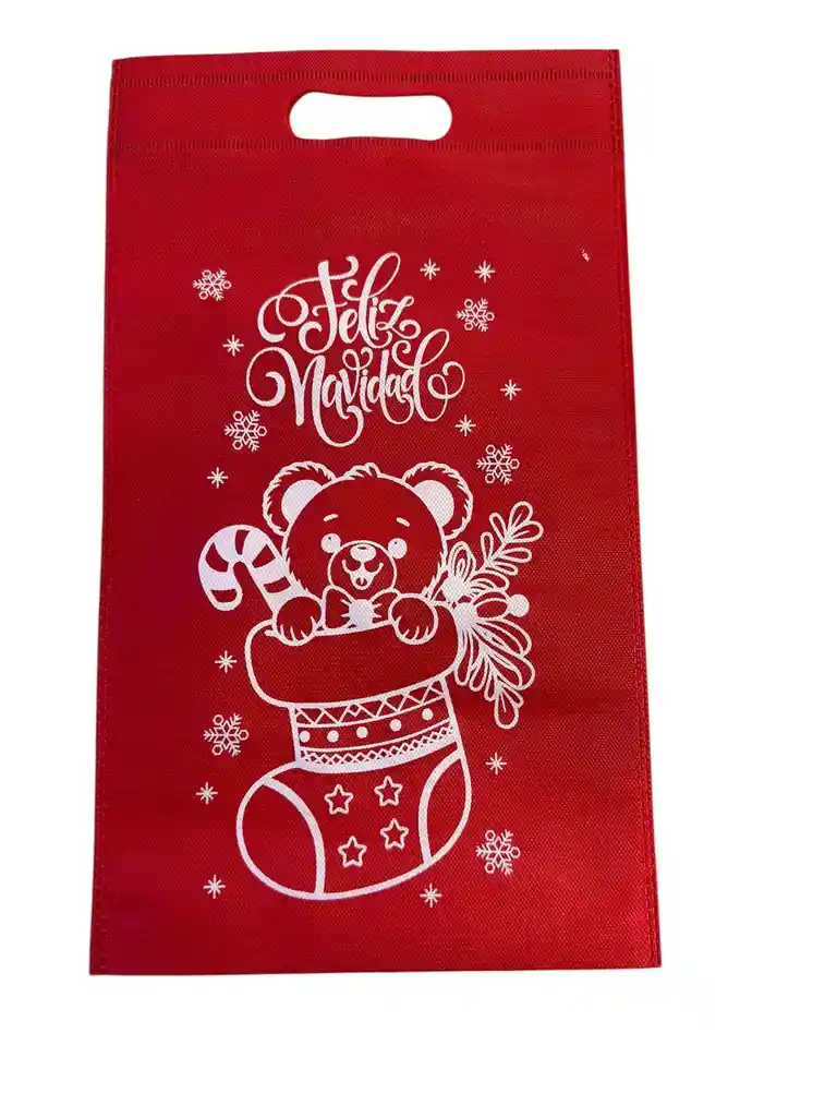 Bolsa Cambel Vino Navideña 25x40 Troquelada