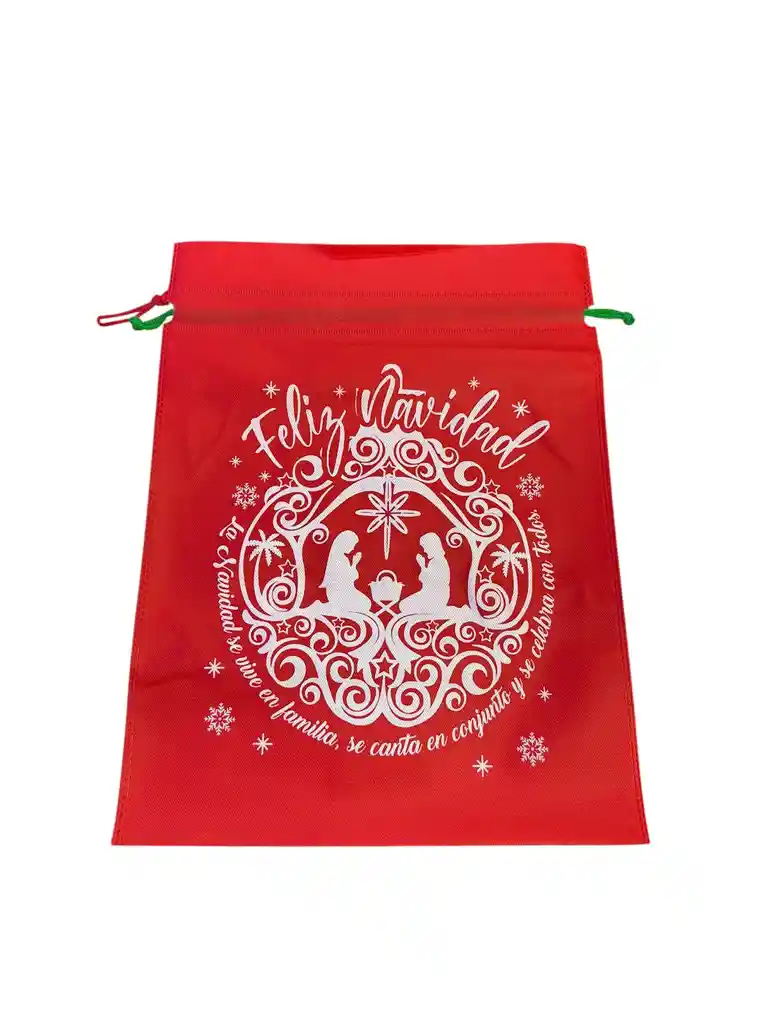 Bolsa Cambrel Navideña Tula 35x45 Roja O Verder