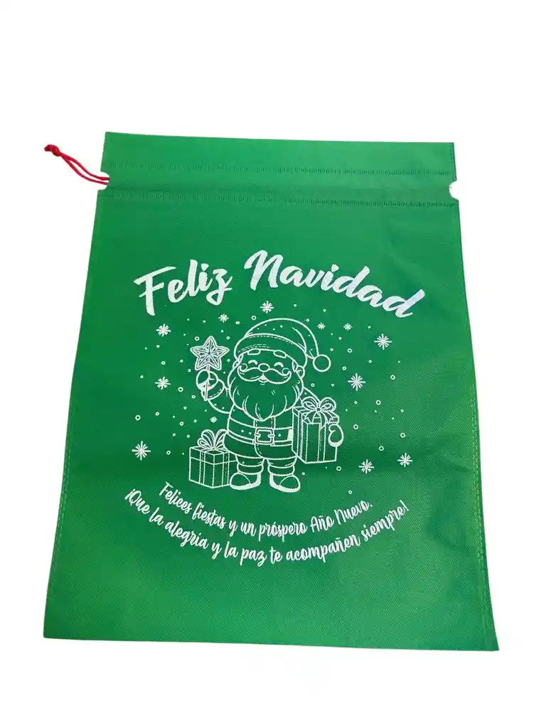 Bolsa Cambrel Navideña Tula 35x45 Roja O Verder