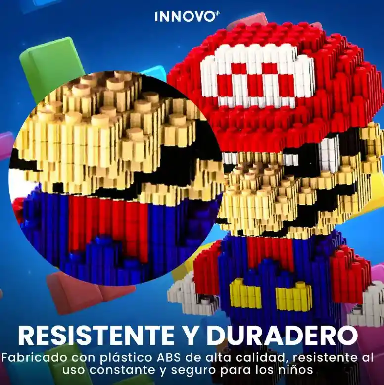 Muñeco Mario Bros Bloques Armables 1580 Pcs Coleccionable 1580 Mario Bros