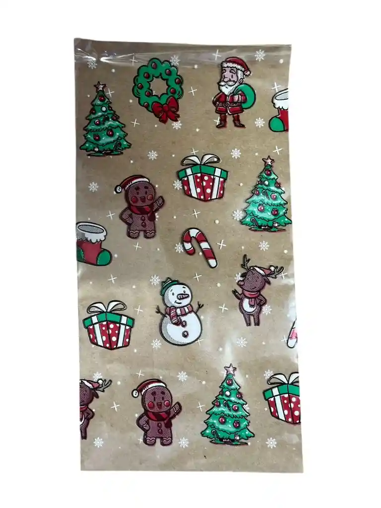 Bolsas Celofan Navideñas 10x20 Paquete X 100 Unidades