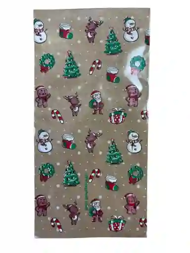 Bolsa Celofan Navideña 15x30 Paquete X 100 Unidades