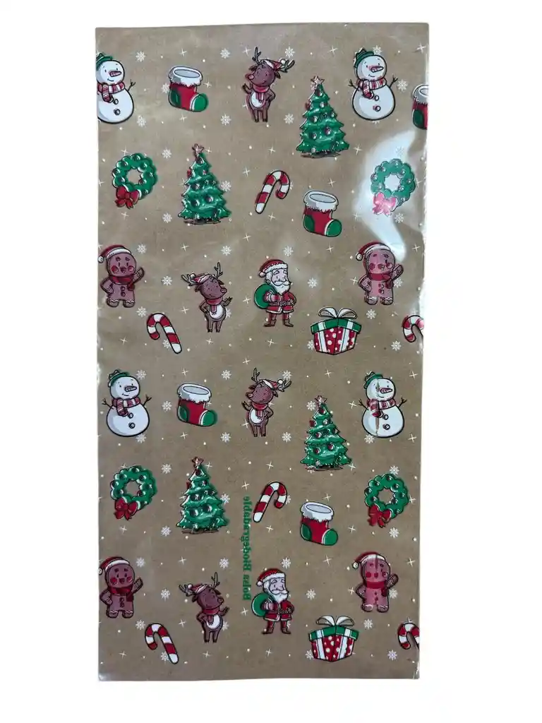 Bolsa Celofan Navideña 15x30 Paquete X 100 Unidades