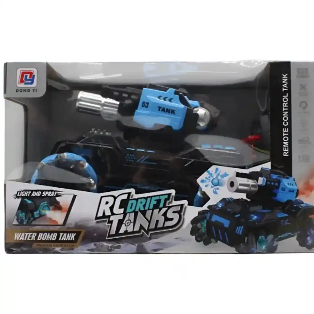 Tanque Todoterreno 360° Control Remoto Lanzador Bolitas Hidrogel Con Luz Led Efecto Humo