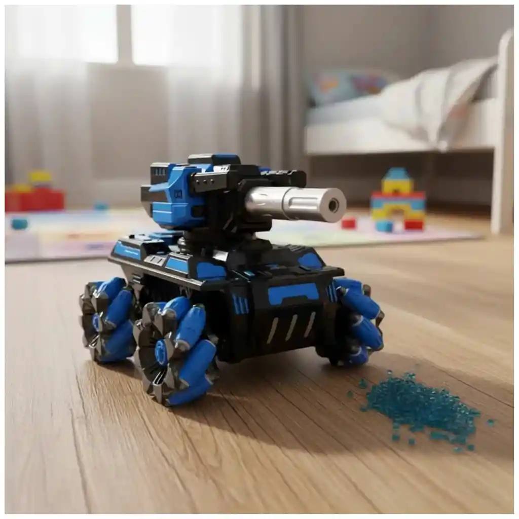 Tanque Todoterreno 360° Control Remoto Lanzador Bolitas Hidrogel Con Luz Led Efecto Humo