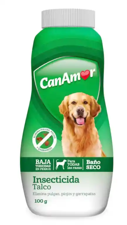Antipulgas Y Garrapatas Para Perro Talco Insecticida Canamor X 100 Gr