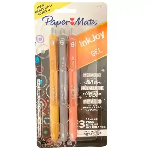 Bolígrafo Inkjoy Paper Mate - Metálico X3