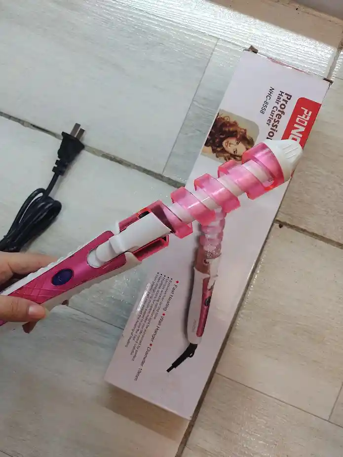 Pinza Rizador Encrespador Ondulador Electrico Para Cabello Pronova Rosado