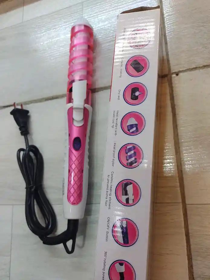 Pinza Rizador Encrespador Ondulador Electrico Para Cabello Pronova Rosado