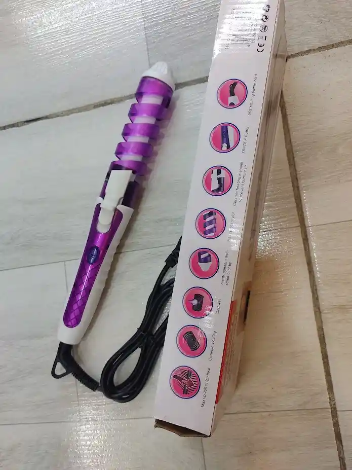 Pinza Rizador Encrespador Ondulador Electrico Para Cabello Pronova Morado