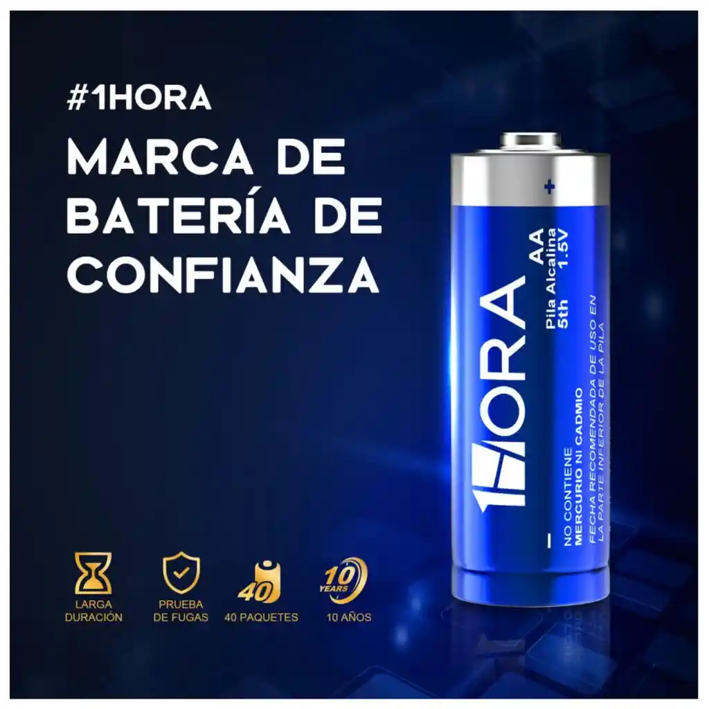 Blíster 4 Pilas Baterías Alcalinas 1hora Doble A 1.5v Gar136