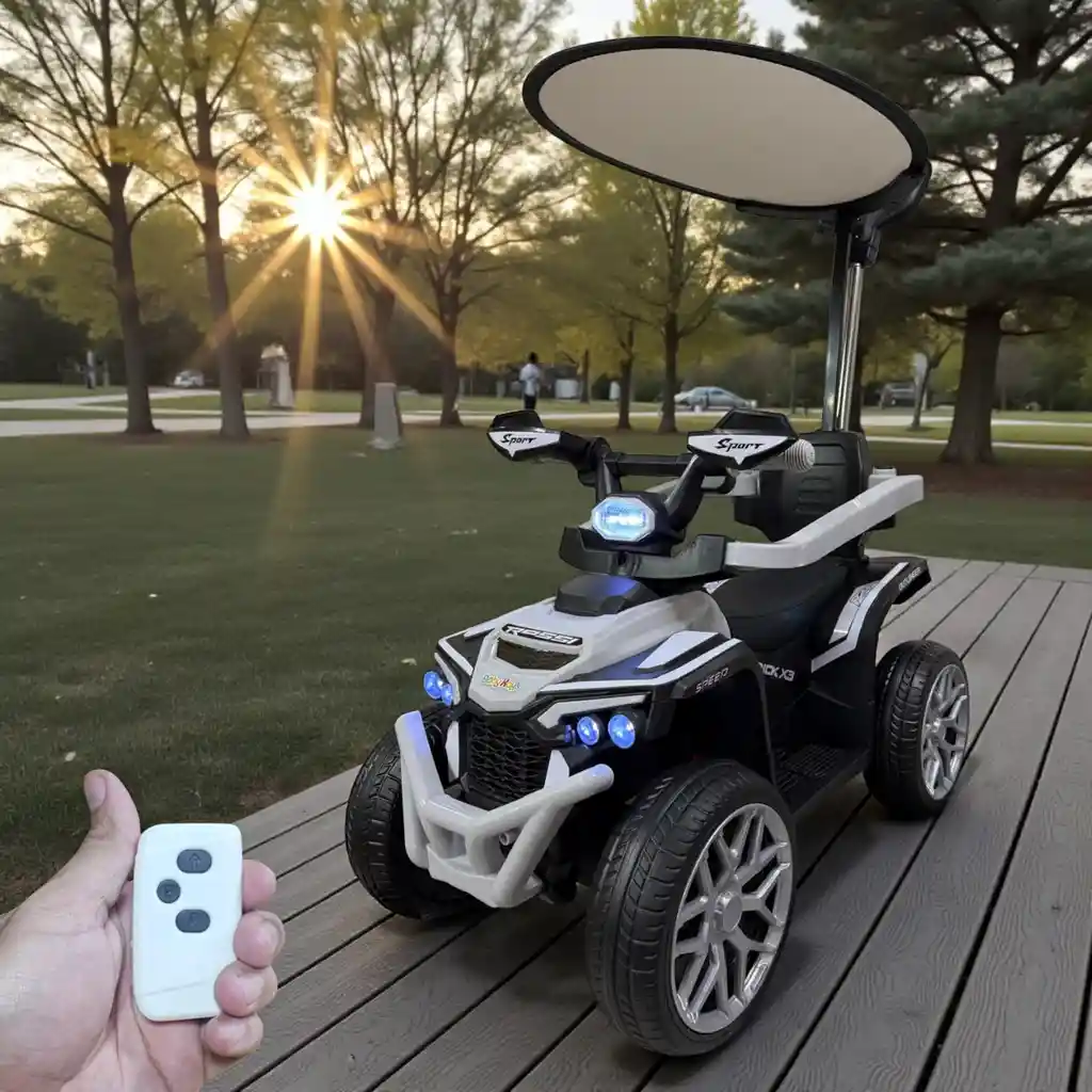 Carro Montable Bebe Paseador Musical Juguete Control 1-6 Años Electrico Ref. 921a605 Llanta En Goma Gris