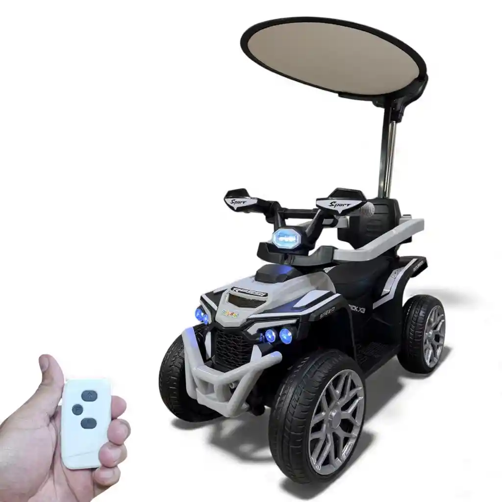 Carro Montable Bebe Paseador Musical Juguete Control 1-6 Años Electrico Ref. 921a605 Llanta En Goma Gris