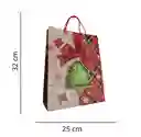 Bolsa De Regalo Navidad Arbol Verde Mate Mediana 32 Cm X 25 Cm
