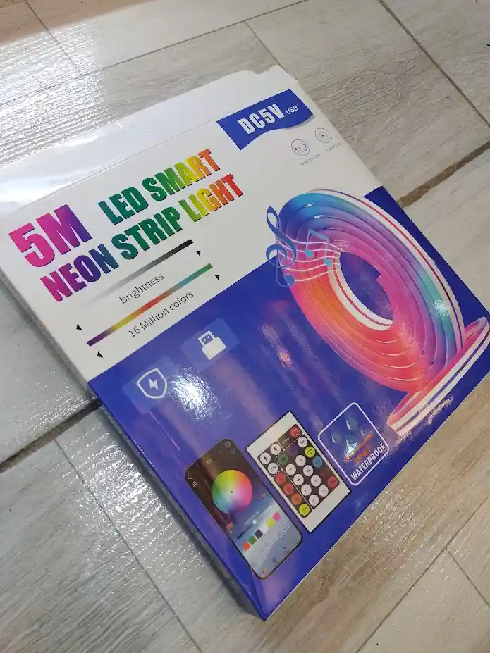 Tira De Luz Led Neon Flex 5 Metros Rgb Gruesa Alta Calidad Compatible Con Celular