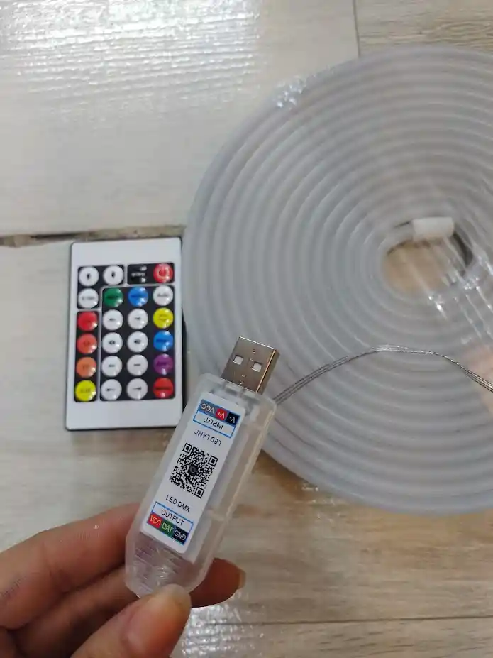 Tira De Luz Led Neon Flex 5 Metros Rgb Gruesa Alta Calidad Compatible Con Celular