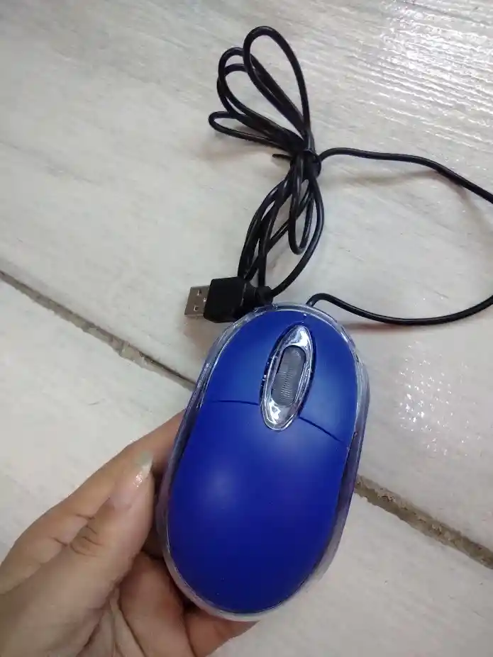 Mouse Con Cable De Color Azul Oscuro Optico
