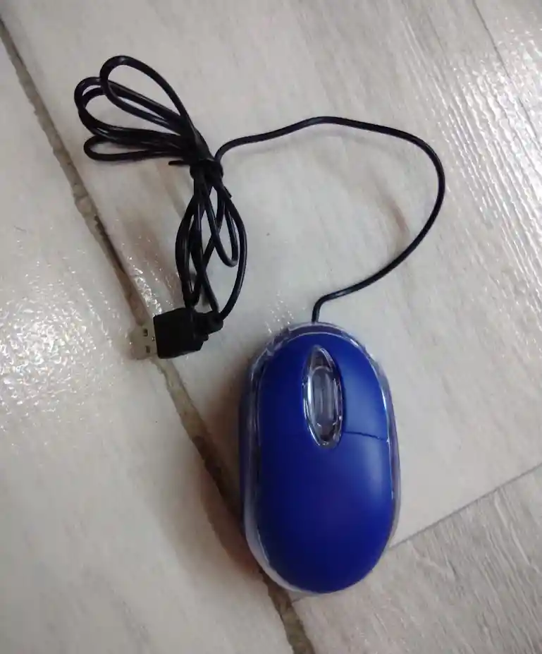 Mouse Con Cable De Color Azul Oscuro Optico