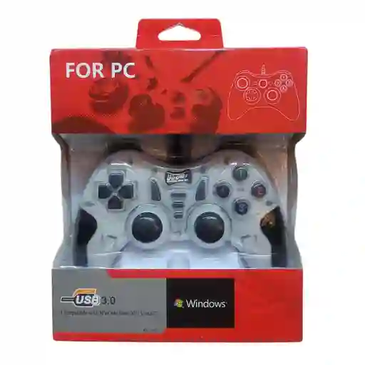 Control Mando Para Computador Pc Color Gris Con Negro Entrada Usb Windows