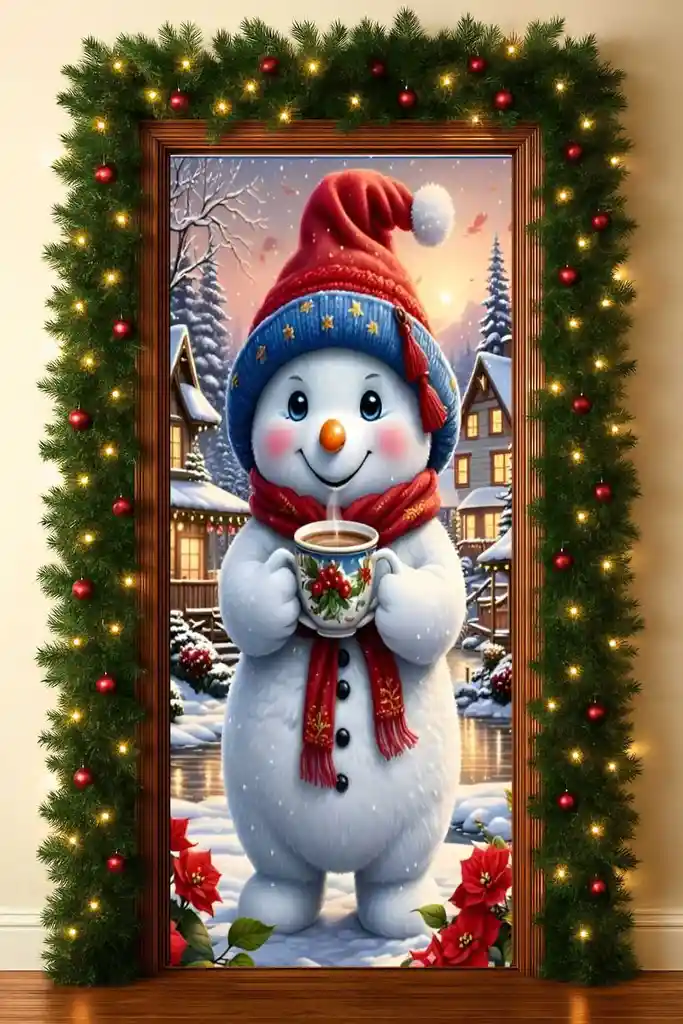 Funda Navideña Decoración Para Puerta Forro Ajustable