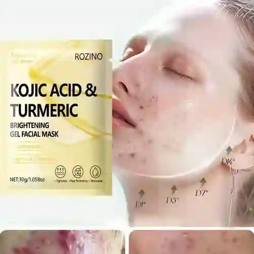 Mascarilla Facial De Gel Iluminadora Con Ácido Kójico Y Cúrcuma Rozino