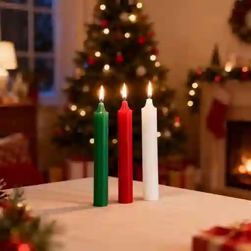 Velas Velitas Navideñas Pack X10 Multicolor Pequeñas