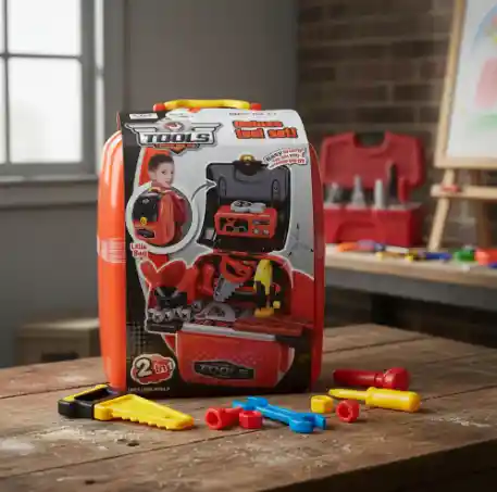 Juego De Herramientas Tipo Morral Puesto De Trabajo / 2 En 1 Juguete Niños.