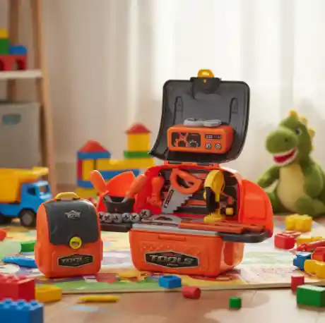 Juego De Herramientas Tipo Morral Puesto De Trabajo / 2 En 1 Juguete Niños.