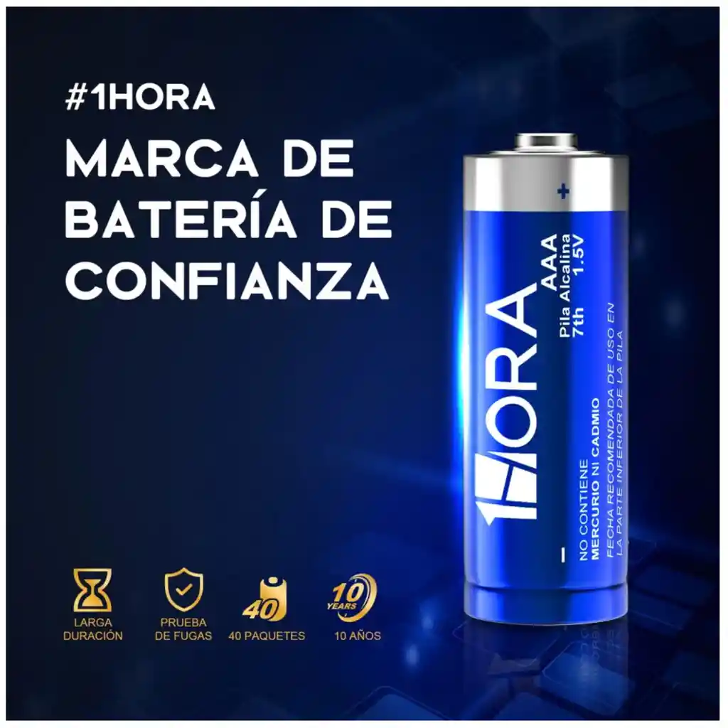 Pack 40 Pilas Baterías Alcalinas 1hora Triple Aaa Lr03 1.5v